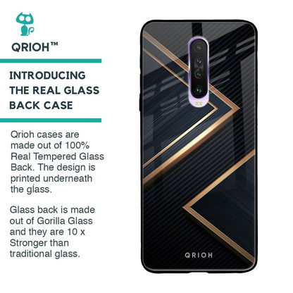 Sleek Golden & Navy Glass Case for Poco X2
