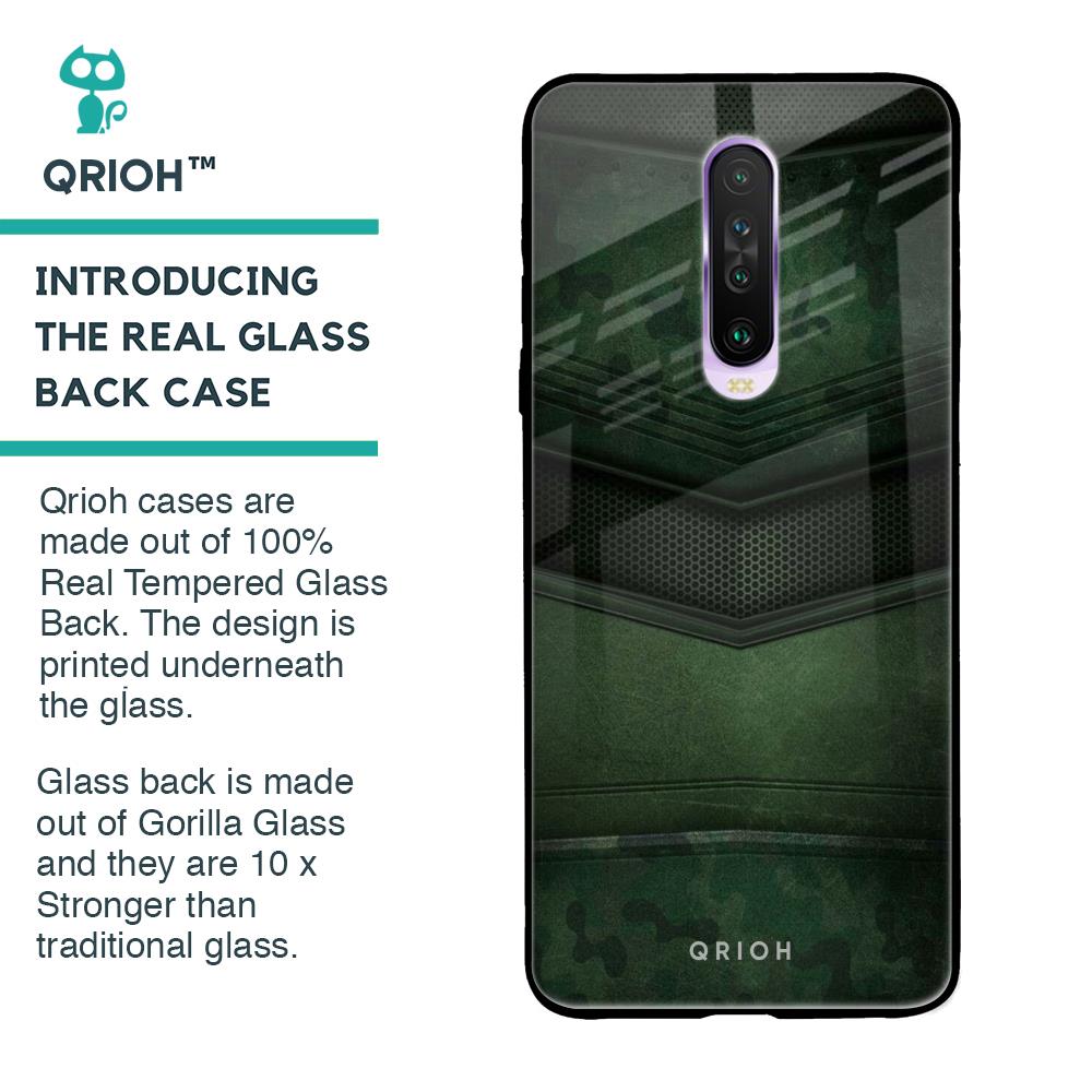 Green Leather Glass Case for Poco X2
