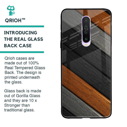 Tri Color Wood Glass Case for Poco X2