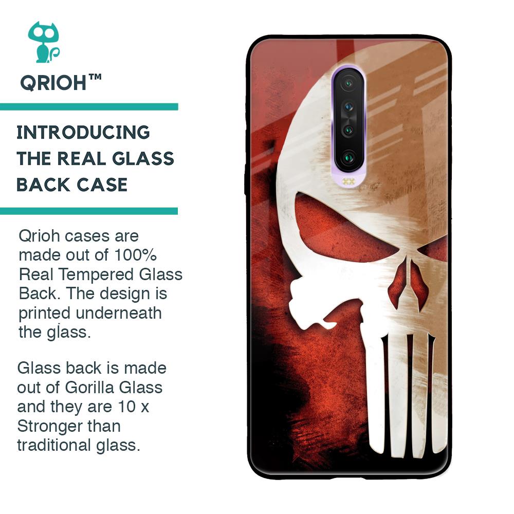 Red Skull Glass Case for Poco X2