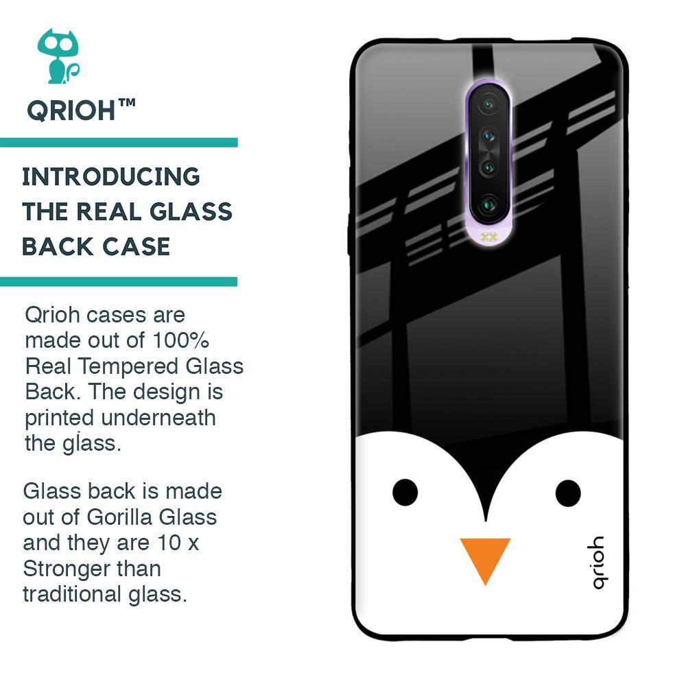 Cute Penguin Glass Case for Poco X2