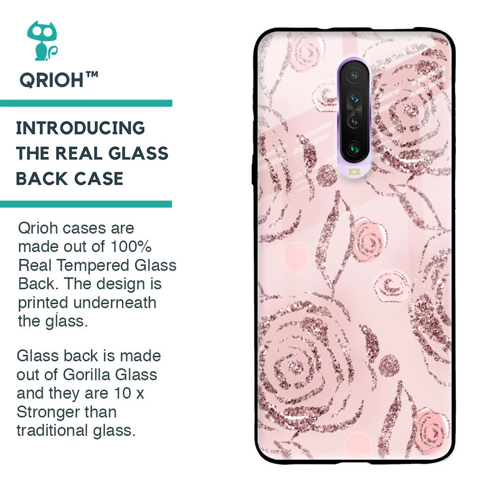 Shimmer Roses Glass case for Poco X2