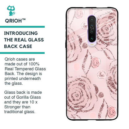 Shimmer Roses Glass case for Poco X2