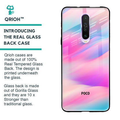 Colorful Waves Glass case for Poco X2