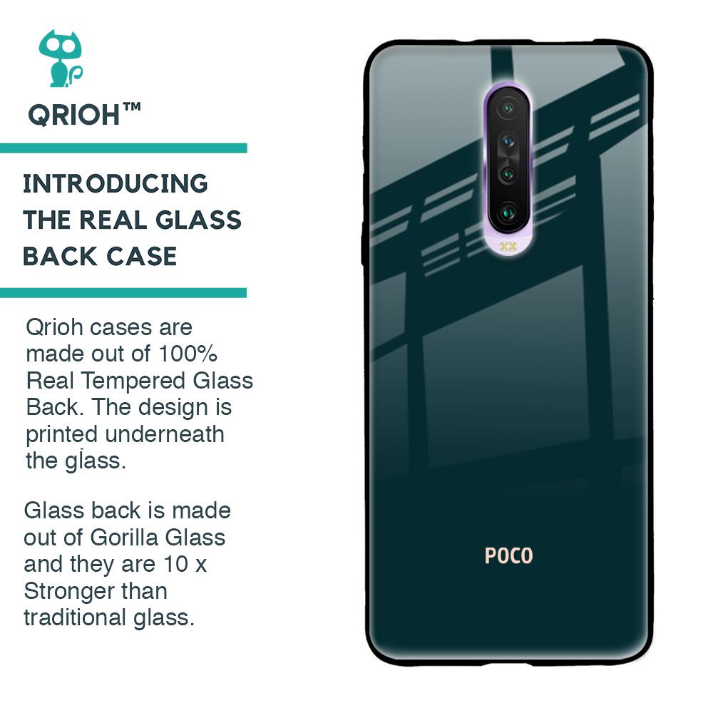 Hunter Green Glass Case For Poco X2
