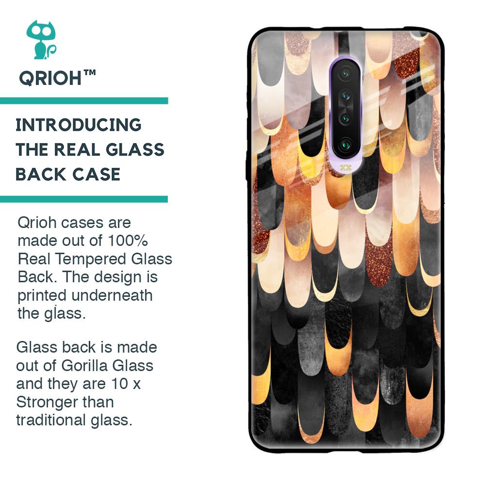 Bronze Abstract Glass Case for Poco X2