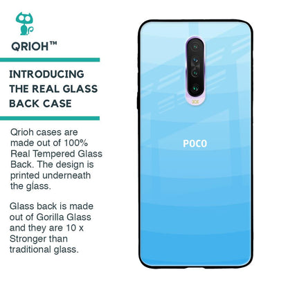 Wavy Blue Pattern Glass Case for Poco X2