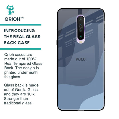 Navy Blue Ombre Glass Case for Poco X2