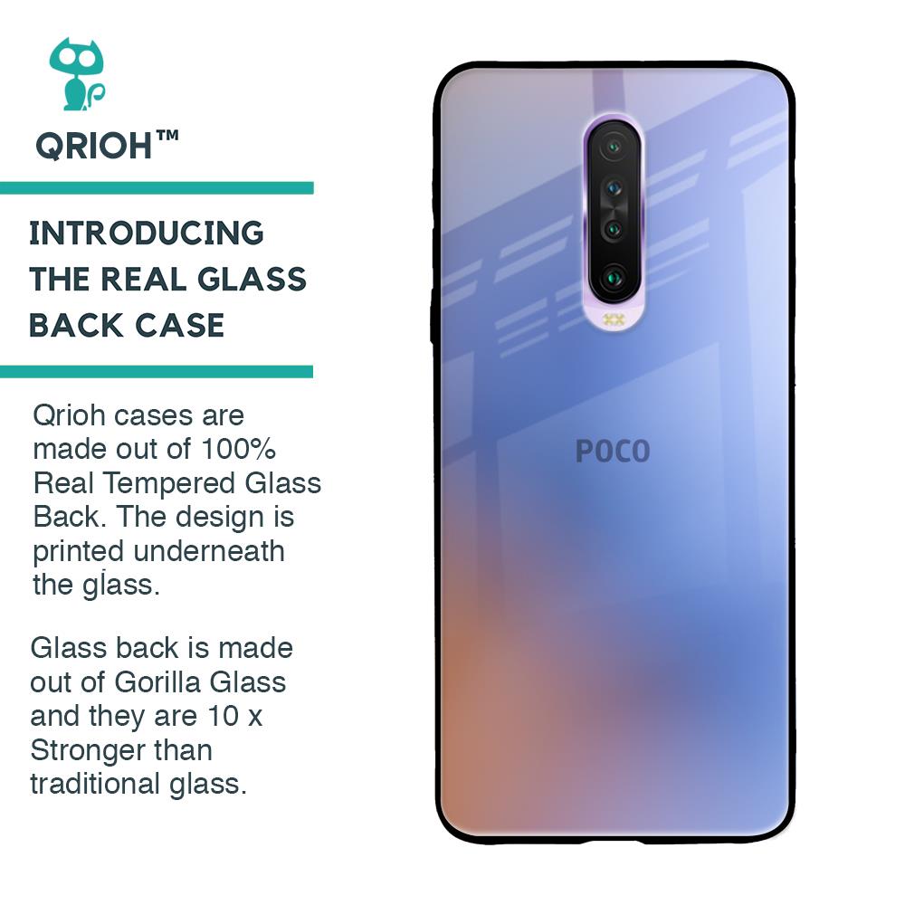 Blue Aura Glass Case for Poco X2