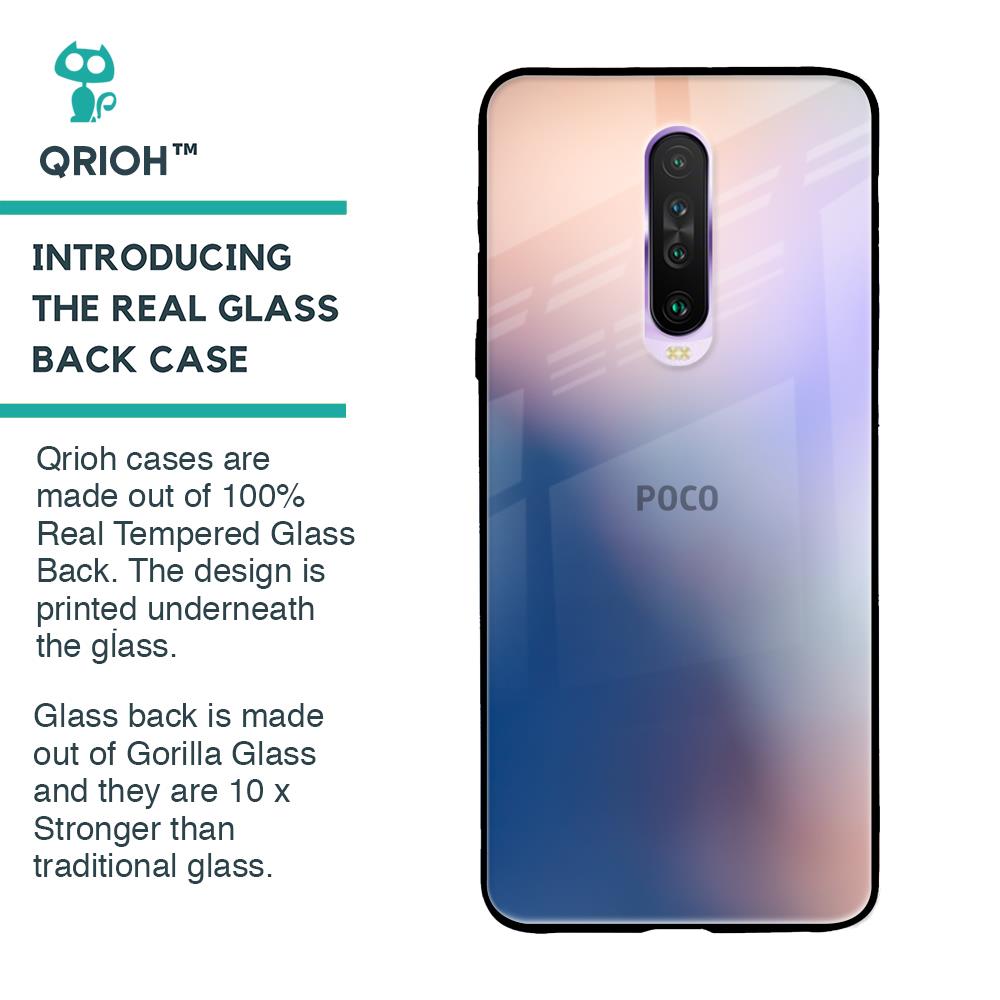 Blue Mauve Gradient Glass Case for Poco X2
