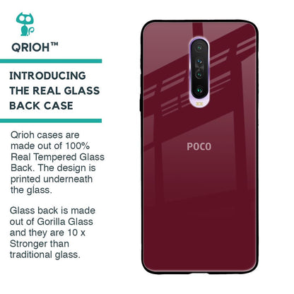 Classic Burgundy Glass Case for Poco X2