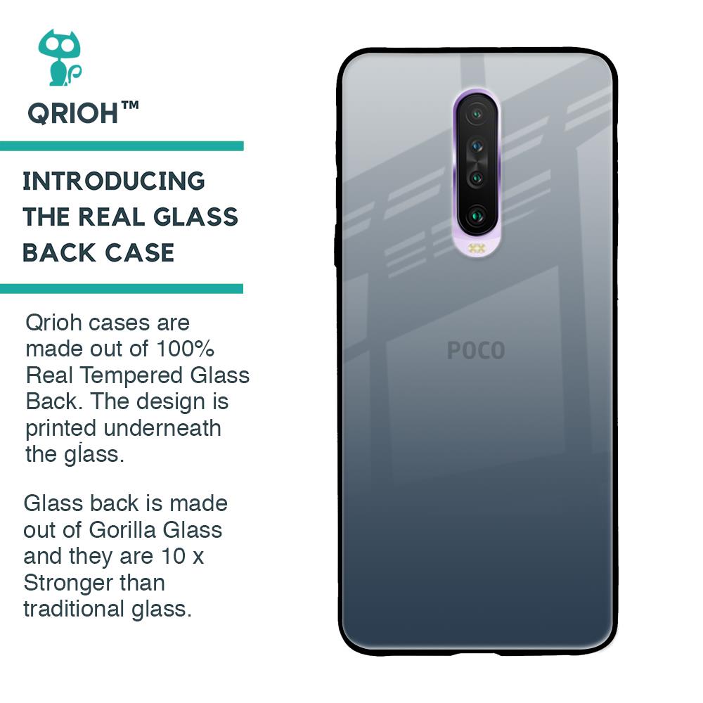 Smokey Grey Color Glass Case For Poco X2