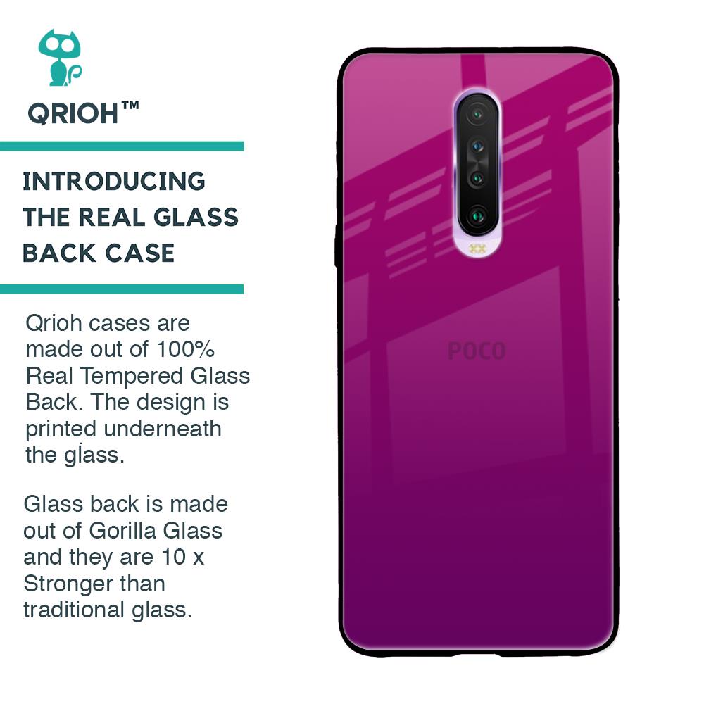 Magenta Gradient Glass Case For Poco X2