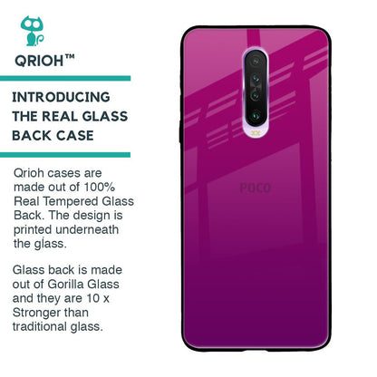 Magenta Gradient Glass Case For Poco X2
