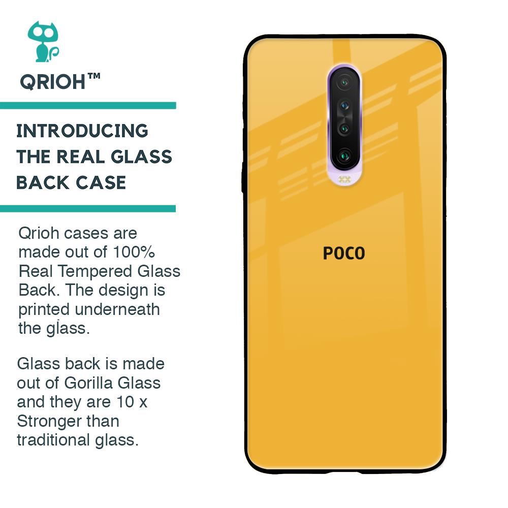 Fluorescent Yellow Glass case for Poco X2