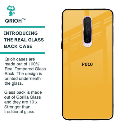 Fluorescent Yellow Glass case for Poco X2