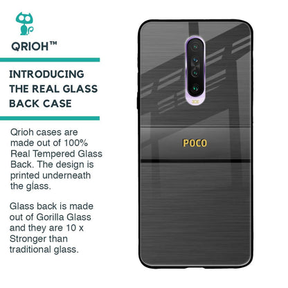 Grey Metallic Glass Case For Poco X2
