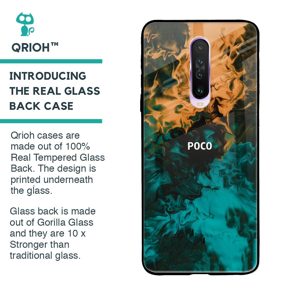 Watercolor Wave Glass Case for Poco X2