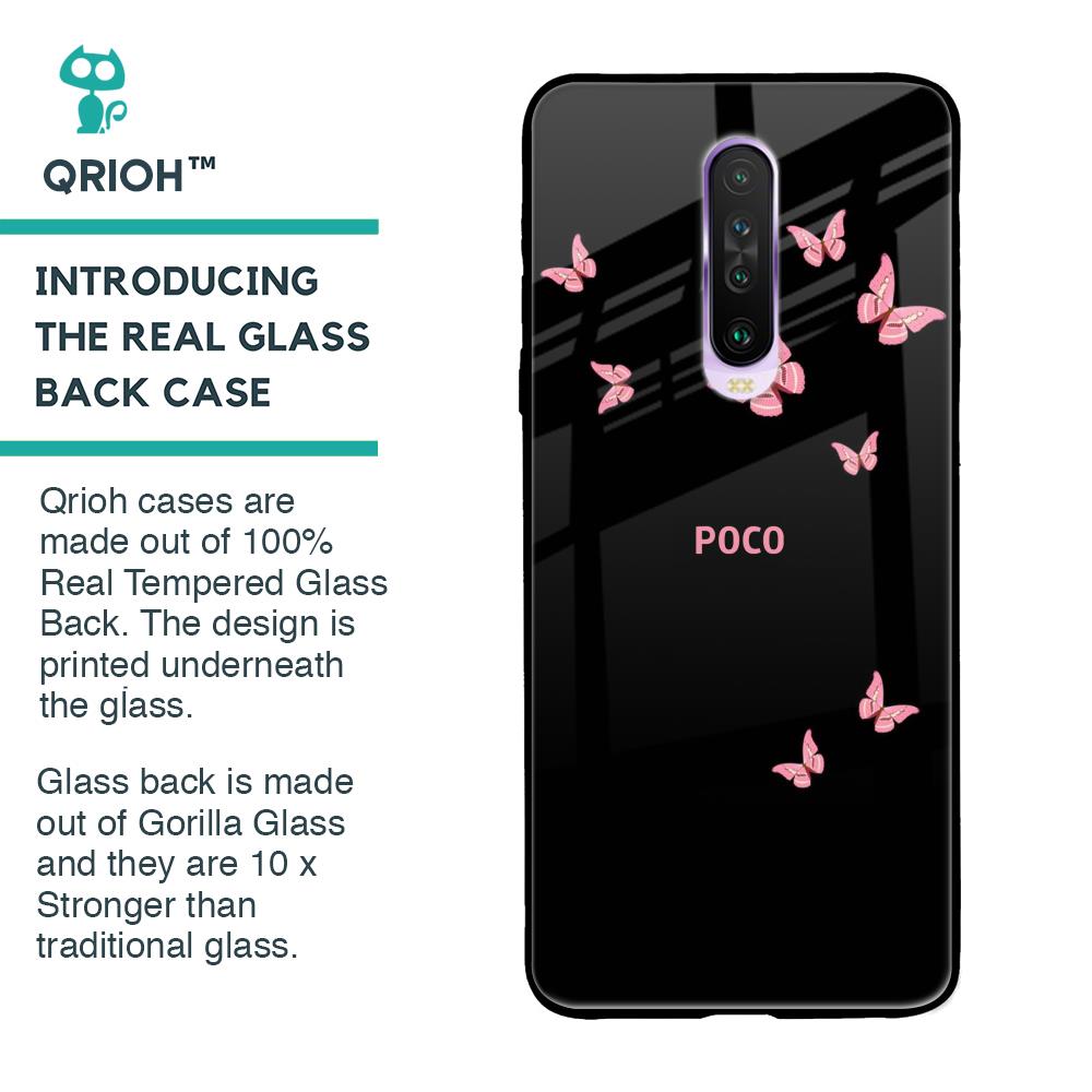 Fly Butterfly Glass Case for Poco X2