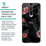 Tropical Art Flower Glass Case for Poco X2