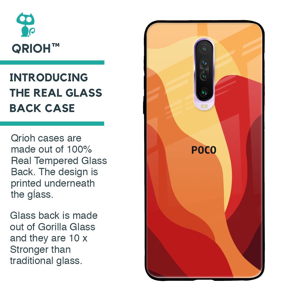 Magma Color Pattern Glass Case for Poco X2