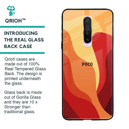 Magma Color Pattern Glass Case for Poco X2