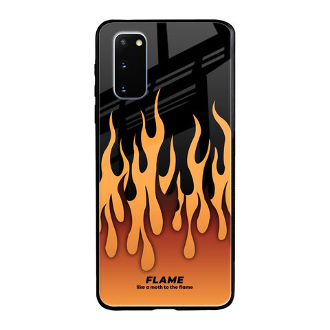 Fire Flame Samsung Galaxy S20 Glass Back Cover Online