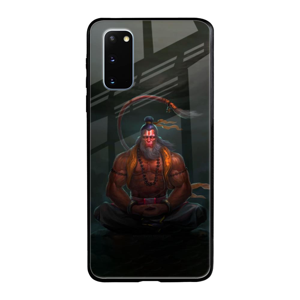 Lord Hanuman Animated Samsung Galaxy S20 Glass Back Cover Online