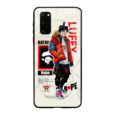 Bape Luffy Samsung Galaxy S20 Glass Back Cover Online