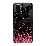 Heart Rain Fall Samsung Galaxy S20 Glass Back Cover Online