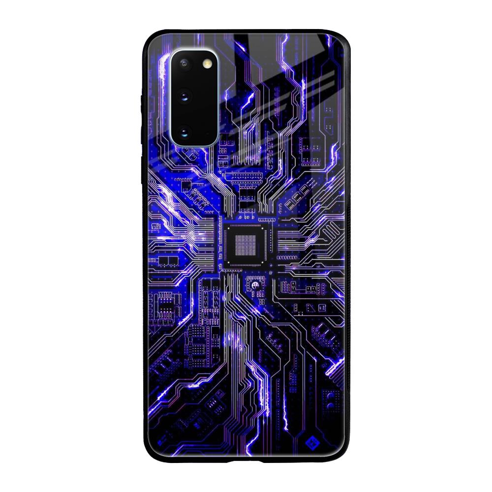 Techno Color Pattern Samsung Galaxy S20 Glass Back Cover Online