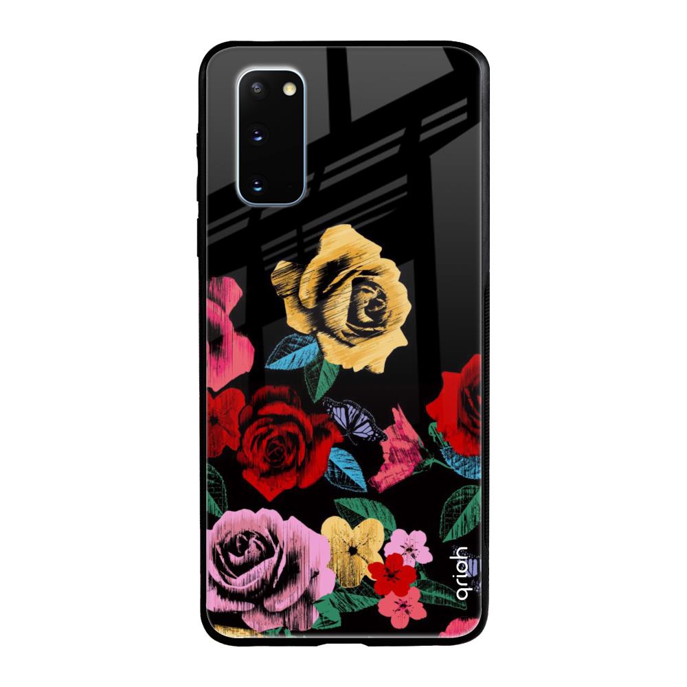 Floral Decorative Samsung Galaxy S20 Glass Back Cover Online
