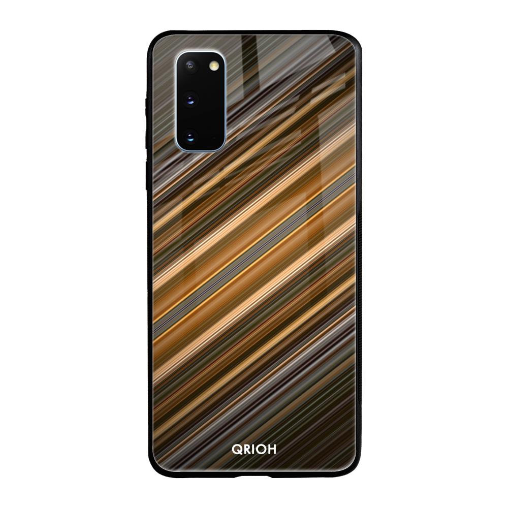 Diagonal Slash Pattern Samsung Galaxy S20 Glass Back Cover Online