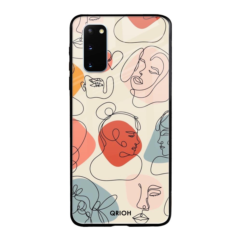 Abstract Faces Samsung Galaxy S20 Glass Back Cover Online