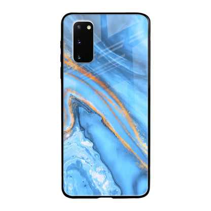 Vibrant Blue Marble Samsung Galaxy S20 Glass Back Cover Online