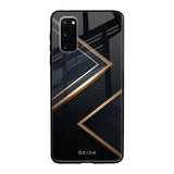 Sleek Golden & Navy Samsung Galaxy S20 Glass Back Cover Online