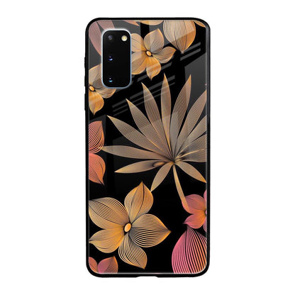 Lines Pattern Flowers Samsung Galaxy S20 Glass Back Cover Online