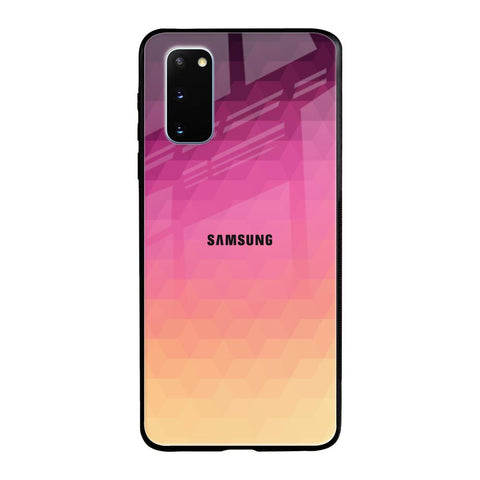Geometric Pink Diamond Samsung Galaxy S20 Glass Back Cover Online