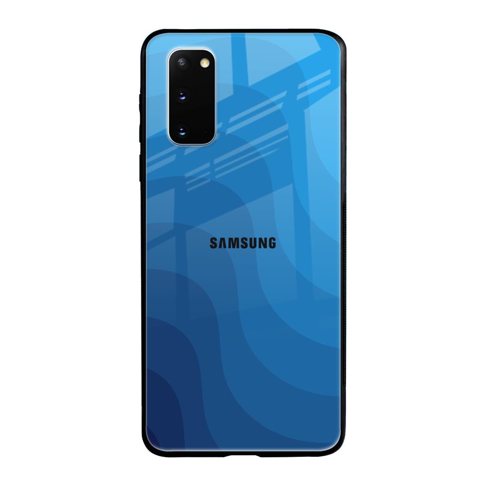 Blue Wave Abstract Samsung Galaxy S20 Glass Back Cover Online