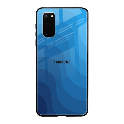 Blue Wave Abstract Samsung Galaxy S20 Glass Back Cover Online