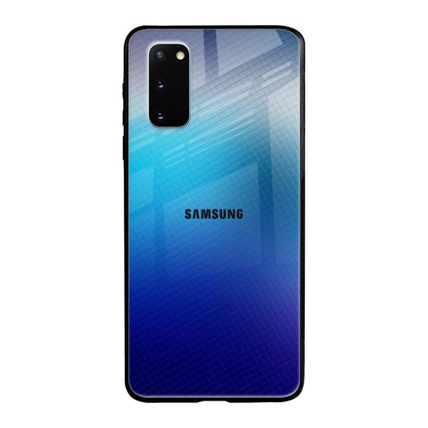 Blue Rhombus Pattern Samsung Galaxy S20 Glass Back Cover Online