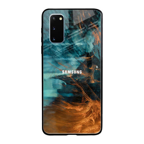 Golden Splash Samsung Galaxy S20 Glass Back Cover Online