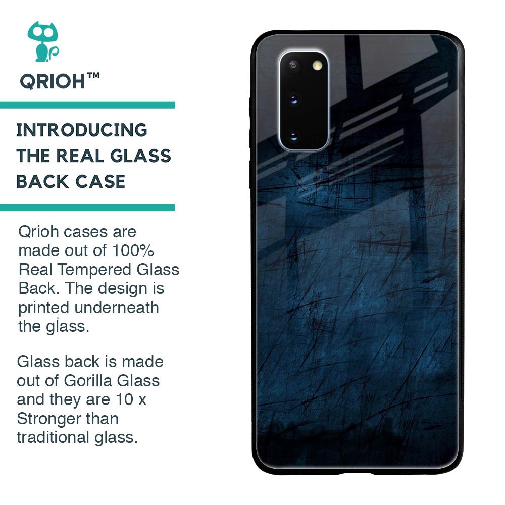 Dark Blue Grunge Glass Case for Samsung Galaxy S20