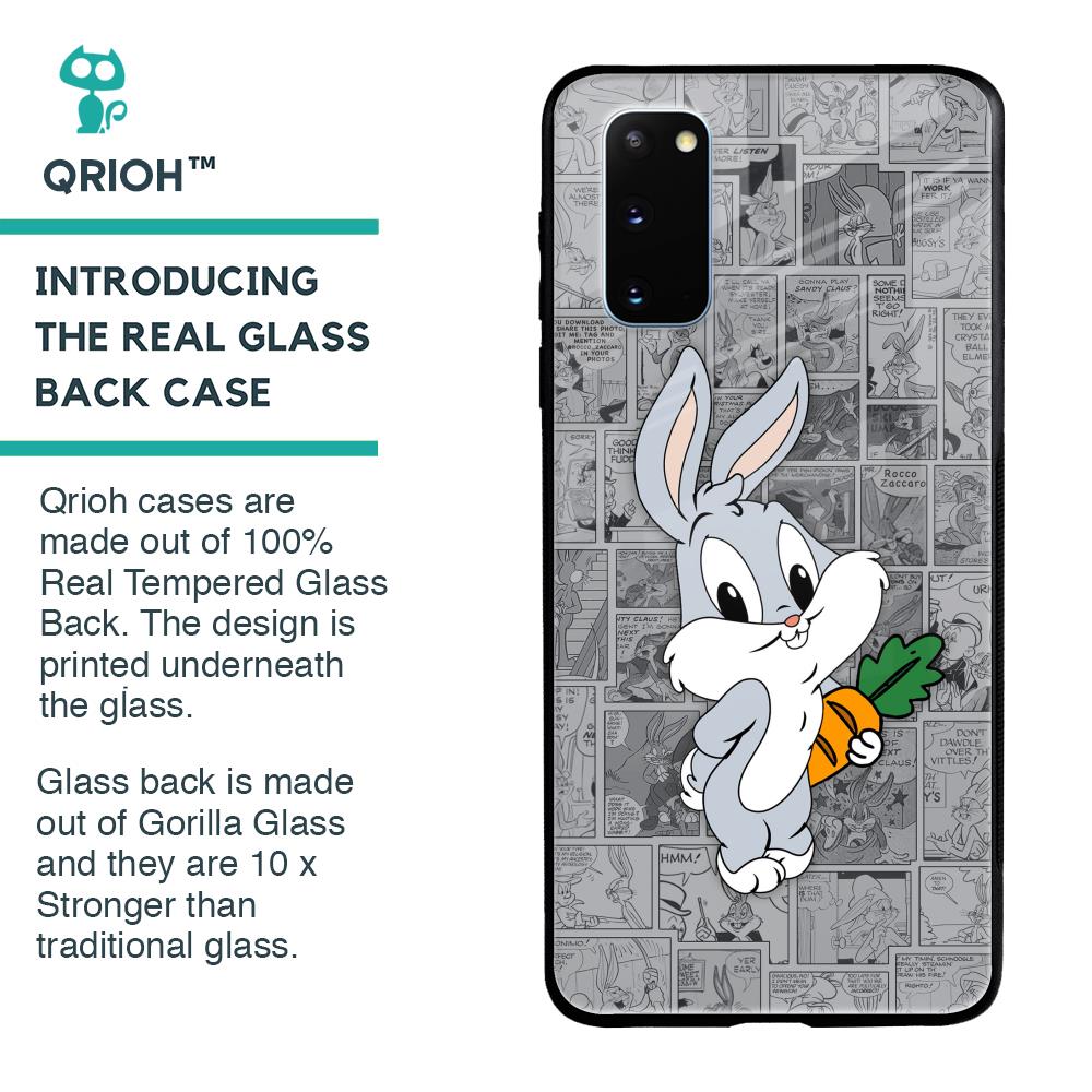 Cute Baby Bunny Glass Case for Samsung Galaxy S20