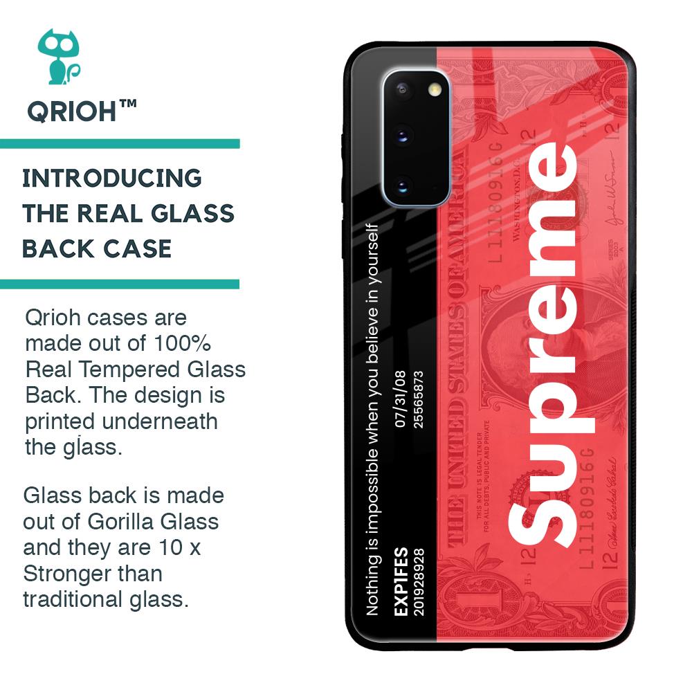 Supreme Ticket Glass Case for Samsung Galaxy S20