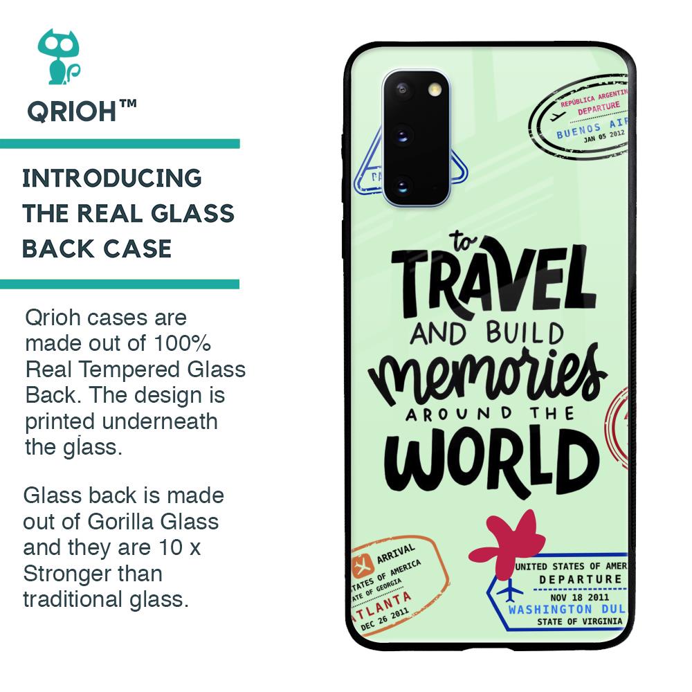 Travel Stamps Glass Case for Samsung Galaxy S20