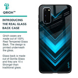 Vertical Blue Arrow Glass Case For Samsung Galaxy S20