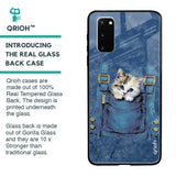 Kitty In Pocket Glass Case For Samsung Galaxy S20