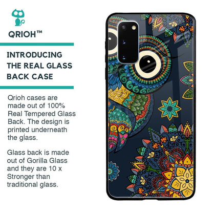 Owl Art Glass Case for Samsung Galaxy S20