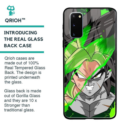 Anime Green Splash Glass Case for Samsung Galaxy S20